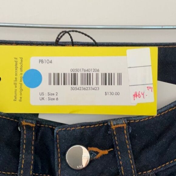 KAREN MILLEN NEW WITH TAGS DARK DENIM JEANS SIZE 2 STRAIGHT FIT - Picture 8 of 10